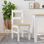 Scaune de bucătărie Panama 2 buc. alb 40x46x90cm lemn masiv pin GartenMobel Dekor