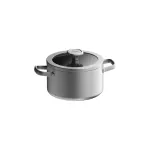 Cratita BergHOFF Graphite, 20 cm, 3.4L, capac, Oțel inoxidabil reciclat, Sticlă, Argintiu HighLine Cooking