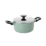 Cratita BergHOFF Sage, 20 cm, 2.9L, capac, Aluminiu, Sticlă, Verde HighLine Cooking