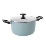 Cratita BergHOFF Slate, 24x14 cm, 5.6L, capac, Aluminiu, Sticlă, Albastru HighLine Cooking