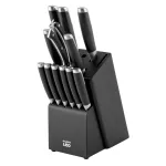 Set Cutite cu suport BergHOFF Graphite, 13 piese, Oțel, ABS, Lemn, Negru HighLine Cooking