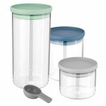 Set recipiente pentru alimente BergHOFF, 3 piese, Sticlă, Multicolor HighLine Cooking