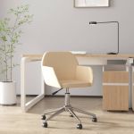 Scaun de birou pivotant, crem, material textil GartenMobel Dekor