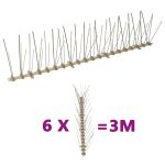 Set bandă cu țepi antipăsări cu 5 rânduri, 6 buc., plastic, 3 m GartenMobel Dekor