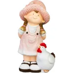 Decoratiune gradina, MagicHome, ceramica, fata cu cocos, 15.5x25.5x44.5 cm GartenVIP DiyLine