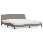 Pat cu saltea, gri taupe, 200x200 cm, textil GartenMobel Dekor
