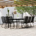 Set mobilier de grădină, 9 piese, negru GartenMobel Dekor