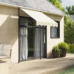 Copertină retractabilă, crem, 150x150 cm, țesătură și oțel GartenMobel Dekor