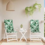 Perne de scaun spătar înalt, 2 buc., model frunze, textil GartenMobel Dekor