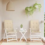 Perne scaun spătar înalt, 2 buc., bej, 120x50x3 cm, textil GartenMobel Dekor