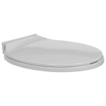 Capac WC cu închidere silențioasă, gri deschis, oval GartenMobel Dekor