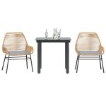 Set mobilier de grădină cu perne 3 piese maro sticlă polirattan GartenMobel Dekor