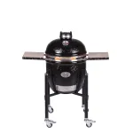 Grill ceramic cu cărbuni CLASSIC PRO-Serie 2.0 negru cu suport metalic, Monolith Essential GrillCooking