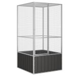 Colivie pentru păsări antracit 111x107x211,5 cm oțel galvanizat GartenMobel Dekor
