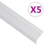 Profile trepte în formă de L, 5 buc, argintiu, 100 cm, aluminiu GartenMobel Dekor