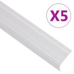 Profile trepte în formă de L, 5 buc, argintiu, 90 cm, aluminiu GartenMobel Dekor