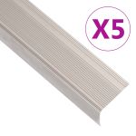 Profile trepte în formă de L, 5 buc. șampanie 100 cm aluminiu GartenMobel Dekor