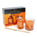 Set lumânare parfumată și odorizant cu bețe - dovleac - 120 g + 100 ml Best CarHome
