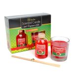 Set lumânare parfumată și odorizant cu bețe - măr & scorțișoară - 120 g + 100 ml Best CarHome