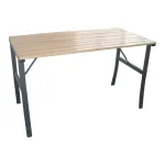 Masa gradina/terasa pentru exterior, lemn si otel, maro, 120x60x71 cm, Chomik GartenVIP DiyLine