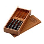 Set 4 cuțite pentru friptură în cutie din lemn, RÖSLE Essential GrillCooking