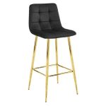 Scaun de bucatarie/bar, Artool, Arceto, catifea, metal, negru si auriu, 43.5x49x102 cm GartenVIP DiyLine