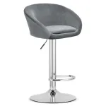 Scaun de bucatarie/bar, Artool, East, rotativ, catifea, gri si argntiu, 53x46x81-103 cm GartenVIP DiyLine