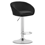 Scaun de bucatarie/bar, Artool, East, rotativ, catifea, negru si argintiu, 53x46x81-103 cm GartenVIP DiyLine