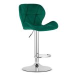 Scaun de bucatarie/bar, Artool, West, rotativ, catifea, verde si argintiu, 46x48.5x90-111 cm GartenVIP DiyLine