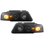 Faruri Angel Eyes VW Passat B5 3B (11.1996-08.2000) Negru Performance AutoTuning