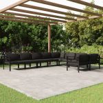 Set mobilier de grădină cu perne, 9 piese, antracit, aluminiu GartenMobel Dekor
