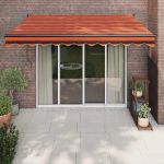 Copertină retractabilă automată, portocaliu și maro, 3,5x2,5 m GartenMobel Dekor