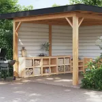 Dulapuri de bucătărie de exterior, 3 buc., lemn masiv de pin GartenMobel Dekor