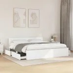 Cadru de pat cu tăblie fără saltea, alb, 180x200 cm GartenMobel Dekor