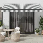 Copertină retractabilă antracit/alb, 3,5x2,5 m, textil/aluminiu GartenMobel Dekor