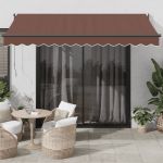 Copertina retractabilă automat, maro, 350x250 cm GartenMobel Dekor