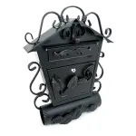 Cutie postala, cu loc pentru ziar, elemente forjate, negru, format C4, 52.5x15.5x53 cm, Damech GartenVIP DiyLine