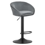 Scaun de bucatarie/bar, Artool, East, rotativ, catifea, gri si negru, 53x46x81-103 cm GartenVIP DiyLine