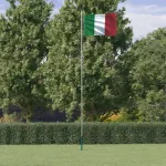 Steag Italia și stâlp din aluminiu, 6,23 m GartenMobel Dekor
