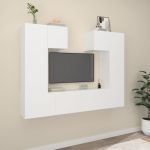 Set dulap TV, 6 piese, alb, lemn prelucrat GartenMobel Dekor