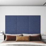 Panouri de perete 12 buc. albastru 60x30 cm textil 2,16 m² GartenMobel Dekor