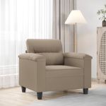 Fotoliu canapea, gri taupe, 60 cm, textil microfibră GartenMobel Dekor