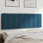 Pernă tăblie de pat, albastru, 140 cm, catifea GartenMobel Dekor