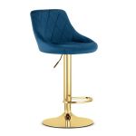 Scaun de bucatarie/bar, Artool, Kast, rotativ, catifea, bleumarin si auriu, 45.5x49x85-105 cm GartenVIP DiyLine