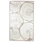 Covor de Exterior pentru Terasa, 240x150 cm, Model cu Inele Maro, 2 Fete, Material Polipropilena