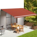 Pânză de rezervă copertină, portocaliu și maro, 6x3,5 m GartenMobel Dekor
