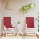 Perne scaun cu spătar înalt, 2 buc., roșu, 120x50x3 cm, textil GartenMobel Dekor