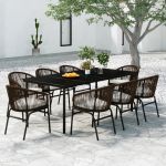 Set de mobilier pentru grădină, 9 piese, maro GartenMobel Dekor