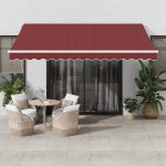 Copertina retractabilă automat, vișiniu, 400x300 cm GartenMobel Dekor