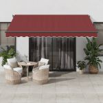 Copertina retractabilă automat, vișiniu, 400x300 cm GartenMobel Dekor